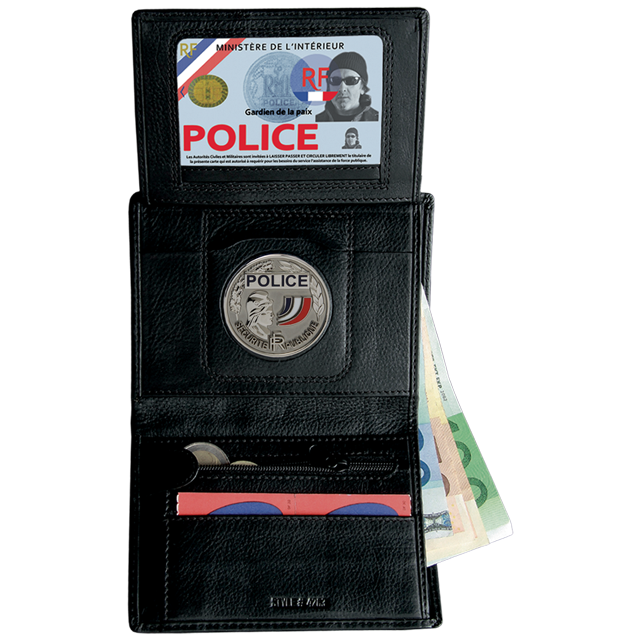 Porte carte, insigne : Police, Gendarmerie, Chasse, professionnelle - Cuir  - Rhinodéfense