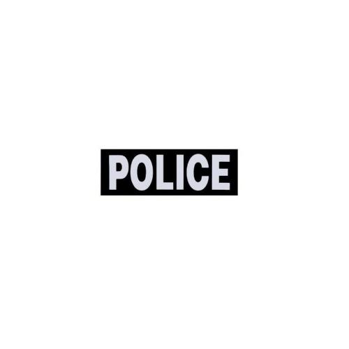 Bandeau rétro-réfléchissant POLICE gris sur fond noir 10 x 30 cm - Patrol