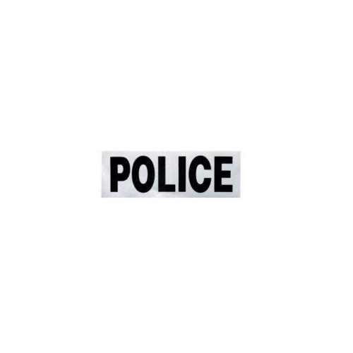 Bandeau rétro réfléchissant POLICE noir sur fond gris 3 x 10 cm - Patrol