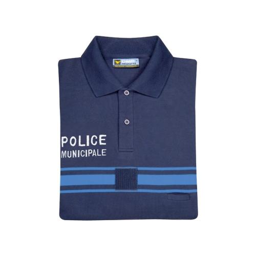 Polo coton Police Municipale marine manches courtes - DMB