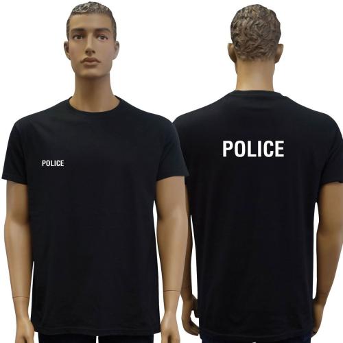 Tee Shirt coton noir manches courtes Police Nationale