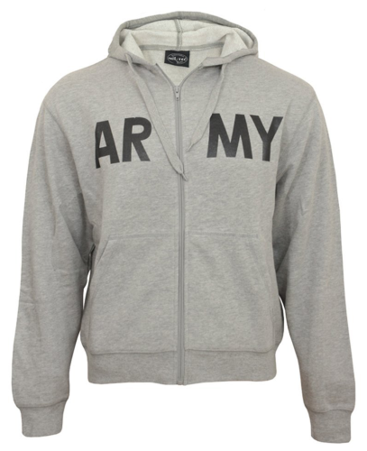 Sweat Shirt avec capuche US Army gris - Miltec