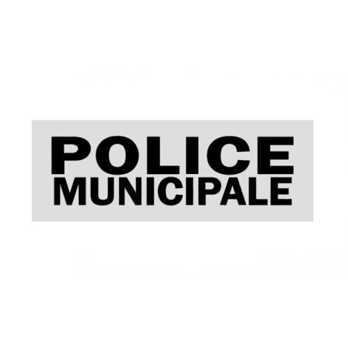 Bandeau Police Municipale rétro-réfléchissant noir sur fond gris 10 x 30 cm - Patrol